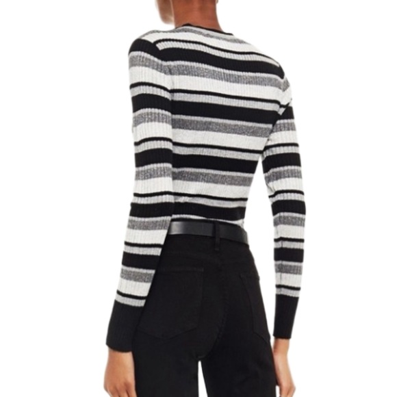 NWT Frame Denim Panel Stripe Crew Long Sleeve Top - Picture 8 of 11